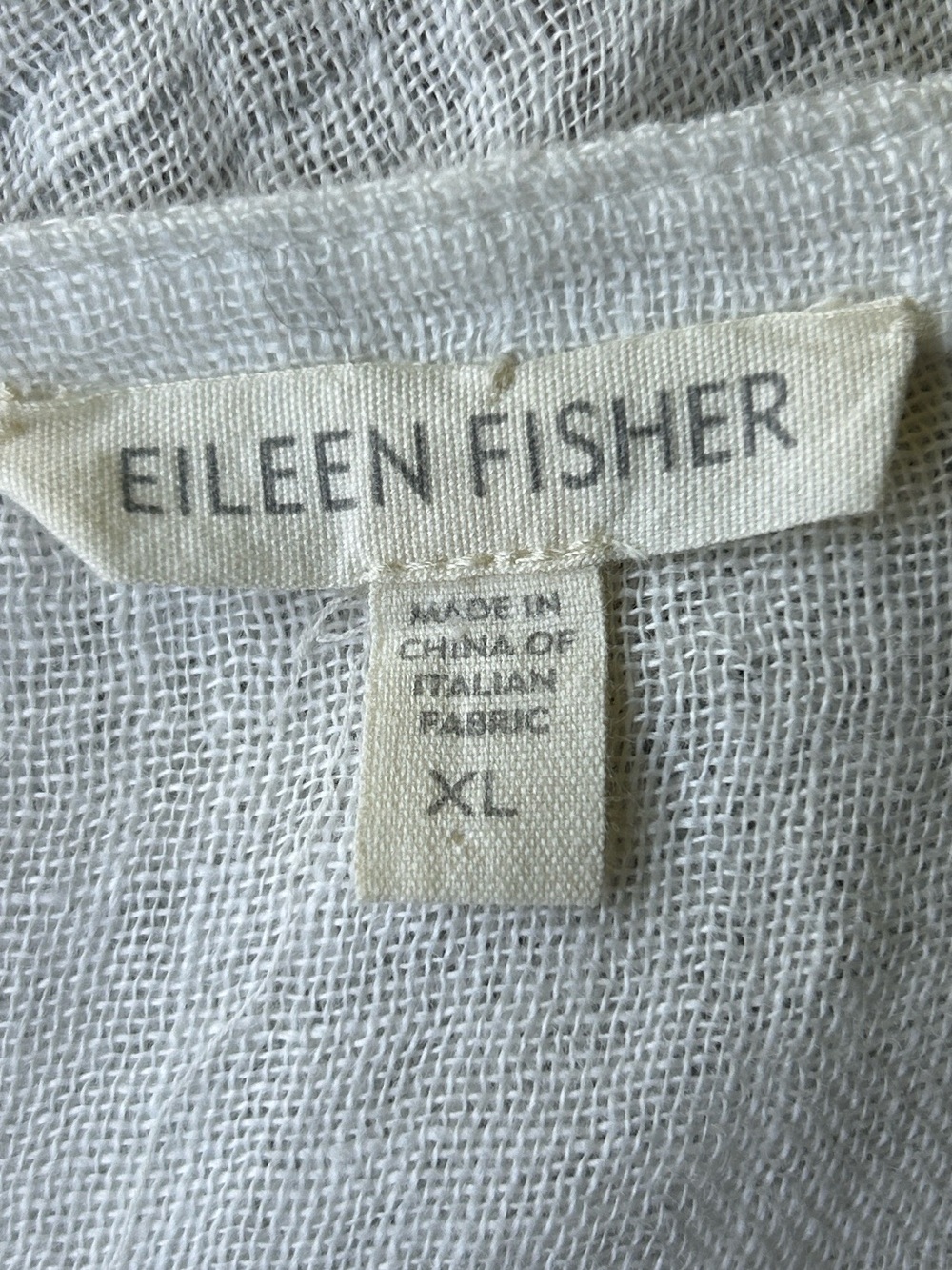 Eileen Fisher Linen Boxy Top Sheer Lightweight Off White Size XL - Picture 5 of 8